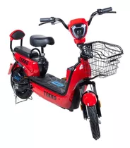 Scooter Moto Eléctrica Tekno Con Pedales - Rojo