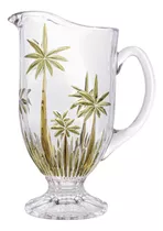 Jarra Cristal De Chumbo Palm Tree Verde  Handpaint 1,5l
