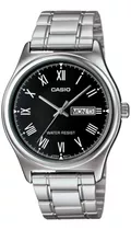 Reloj De Hombre Casio® Mtp-v006d-1b Original Color De La Correa Plateado