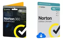 Norton 360 Advanced 10 Disp 12m + Utilities 10 Disp 24m