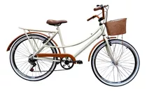 Bicicleta  26 Retro Ceci Newbike Retro Ceci Aro 26 26  6v Freios V-brakes Cor Creme/ceramica Com Descanso Lateral