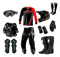 Kit Equipamento Pro Tork Bota Jett Piloto Motocross Trilha 