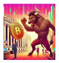 Vinilo 100x100cm Toro Bitcoin Mercado Alcista Trading