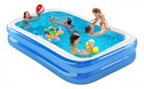 Piscina Hinchable Sunoffe Piscina Infantil Rectangular De 1.95m Azul Con Blanco