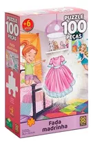 Brinquedo Infantil Quebra Cabeça 100 Peças Fada Madrinha