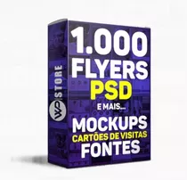 Pack 500 Cartões De Visita 1000 Flyers Mockups 3.000 Fontes