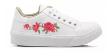 Zapatilla Mujer Sneakers Urbana Plataforma Flores Dama 710