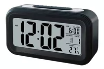 Reloj Despertador Pantalla Lcd Gadnic Alarma Temperatura Color Negro