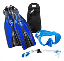 Kit Aletas Visor Y Snorkel Seac Profesionales Buceo Snorkel