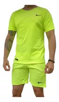 Conjunto De Caballero Verde Neon Franela Y Shorts 