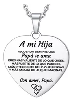 Collar Corazón Cadena Dije Padre A Hija + Bolsa Regalo Joyas