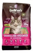 Granulado Higiênico De Madeira Ipet Wood's Gatos - 20kg X 20kg De Peso Neto