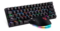 Kit Teclado Mecânico Ck62 S. Fio + Mouse V60 Motospeed Rgb