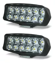 Faro Auxiliar 12 Led Moto Cuatriciclo Luz 18w 1800lm X 2