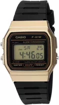 Reloj Casio F-91wm-9adf Unisex Original 100% Original Color De La Correa Negro Color Del Bisel Negro Color Del Fondo Dorado