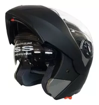 Casco Certificado  Abatible Ghb 158 Doble Visor Negro Matte