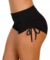 Shorts Praia Sunkini Feminino Regulagem Lateral Cintura Alta