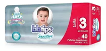 Pañales Bbtips Sensitive Unisex Etapa 40 Piezas