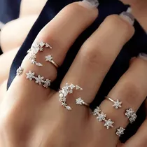 Anillos Midi Ring Tendencia Accesorios Femeninos Moda Mujer