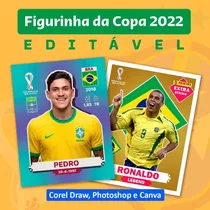 Arquivo Digital Editável Figurinha Copa 2022 Cdr Psd E Canva