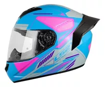 Casco Certificado Qr Moto Ls2 Ff352 Evo Betha Azul Fucsia