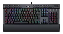 Teclado Gamer Redragon Yama K550 Qwerty Outemu Purple Español Latinoamérica Color Negro Con Luz Rgb