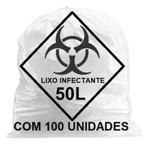 Saco De Lixo Hospitalar P/ Resíduo Infectante 50lt C/ 100un 