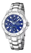 Reloj Festina F16242/m Plateado Hombre Color De La Correa Acero Laqueado Color Del Fondo Azul