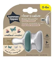 Kit De 2 Chupetes, Con Forma De Pecho Tommee Tippee, De 0 A 6 M, Sin Bpa, Color, Libélula Blanca Y Bruma Matutina, Período De Edad De 0 A 6 Meses