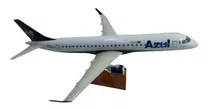 Miniatura De Avião Em Resina Emb. 195 Azul Normal