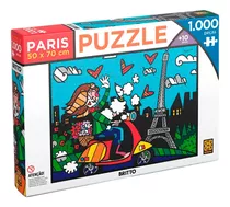 Quebra Cabeça Puzzle 1000 Peças Romero Britto Paris Grow