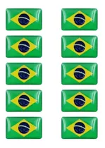 Kit 10 Pçs Adesivo Bandeira Brasil Carros/motos/notebook Etc