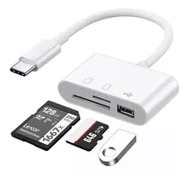 Adaptador Hub Otg Usb Cartão De Memoria Tf Cf Tipo C