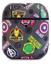 Funda Protectora Avengers Parches Marvel Para AirPods Rígida