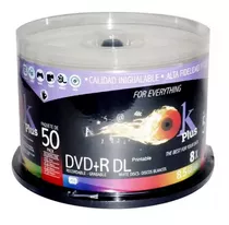 Dvd Doble Capa  Dual Layer Ok Plus 8.5 Gb Paq. 50 Unidades