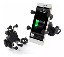 Soporte Porta Celular Manillar Moto Toma Cargador Usb+ Tecla