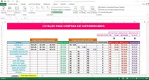 Cotação Para Compras Em Supermercados Em Excel