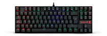 Teclado Gamer Redragon Kumara K552 Qwerty Outemu Red Español Latinoamérica Color Negro Con Luz Rgb