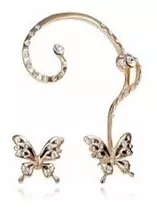 Zarcillo Solitario Ear Cuff Mariposa Mujer Doble Midi Ring