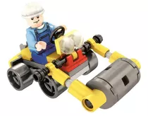 Bloco Montar Time Construção Compatível Lego Rolo Compressor