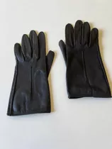 Guantes De Cuero Cabritilla Negra Para Damas