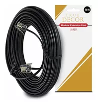 Cable De Extension De Telefono Rj-11 | Negro / 7,6 M