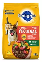 Alimento Pedigree Cães Adultos Raças Pequenas Para Cão Adulto De Raça Pequena Sabor Carne E Vegetais Em Sacola De 15kg