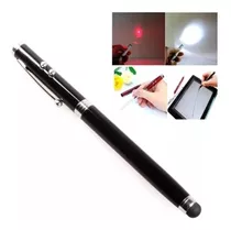 Pluma Touch Stylus Luz Led Apuntador Laser 4 En 1 Smartphone