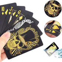 Baralho Caveira Black  Skull Plastico Poker Truco Preto