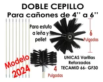 Kit Limpieza Estufa Cocina Leña Pellet Cañon 4'' A 6'' Abajo