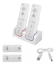 Para Wii Remote Charger Dock Com 2 Baterias Recarregáveis