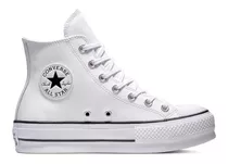 Tenis Converse Botas Cuero Ctas Lift Para Mujer-blanco