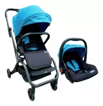 Coche Cuna Bebe 360º Mega Baby Rebatible Travel System Java Color Azul Color Del Chasis Negro