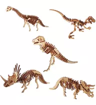 Kit 5 Mini Dinossauro Mdf 3d Quebra Cabeça Dino Miniatura